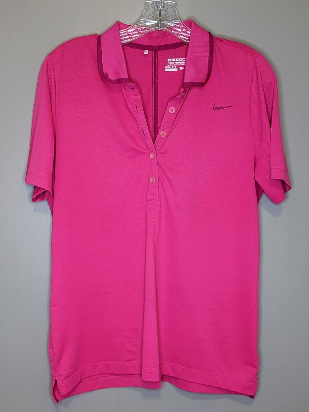 Nike Golf Dri-FIT Tour Performance Pink Short Sleeve Polo Shirt Women's Large